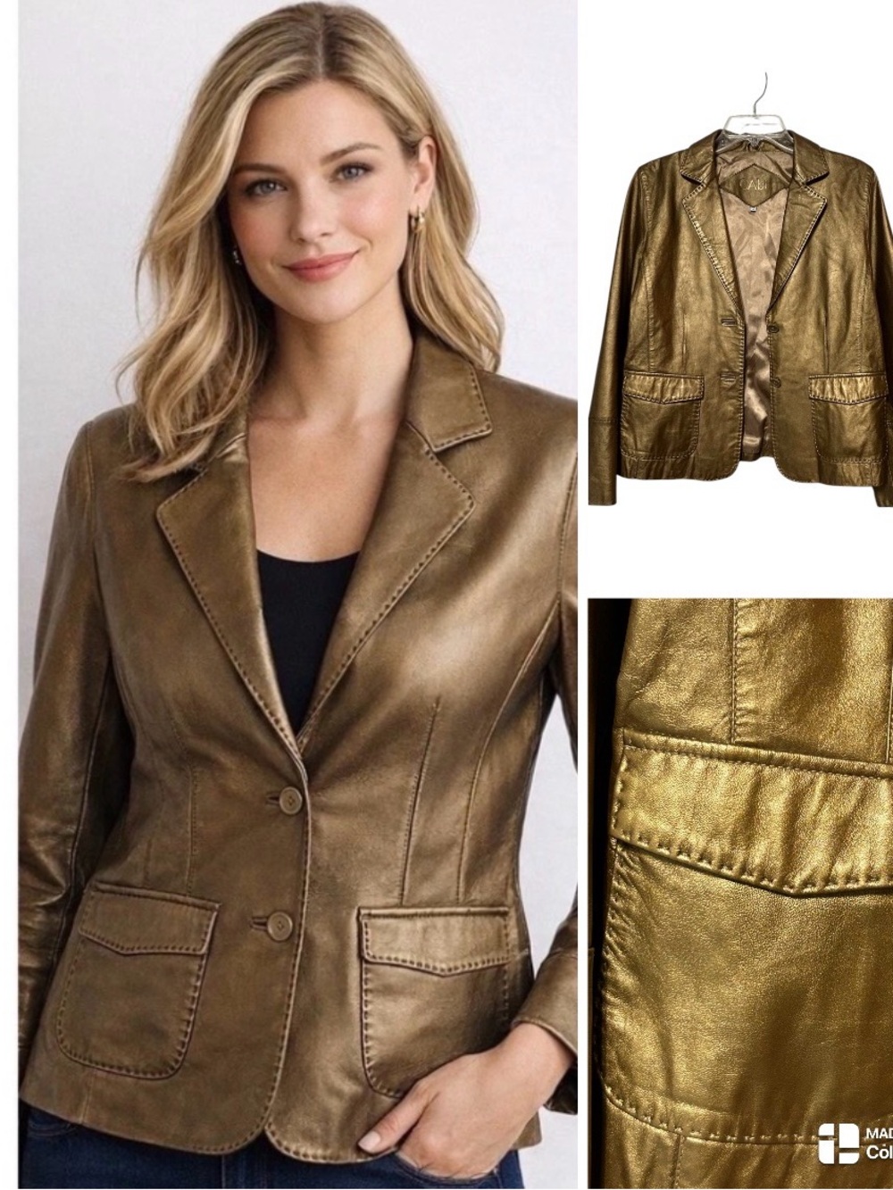 CAbi leather bronze jacket